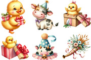 Barnyard Birthday Clipart Bundle, an Illustration by Designking (Thumbnail 3 of 4)