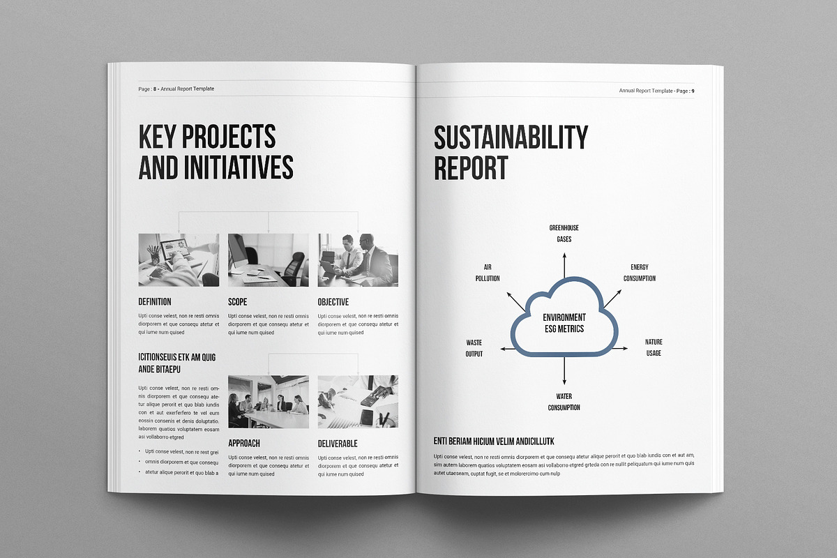 Annual Report Brochure Template, a Brochure Template by E-Type (Photo 4 of 7)