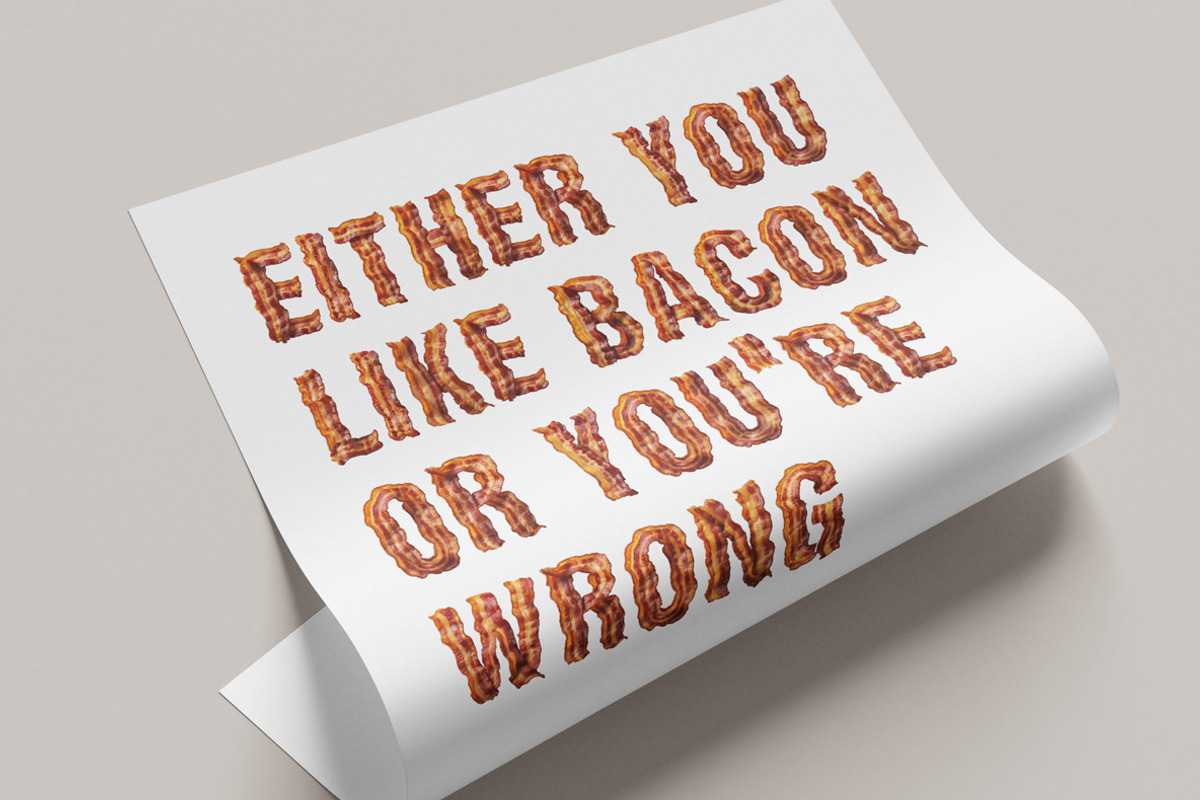 Bacon Font, a Sans Serif Font by Handmadefont (Photo 9 of 10)