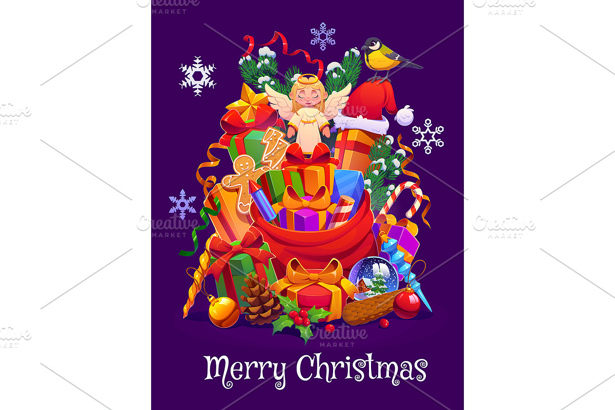 Cartoon Christmas holiday bag, a Seasonal Illustration by Seavector Studio (Photo 1 of 3)