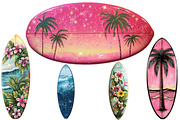 Retro Summer Surfboards Clipart, an Illustration by Pixels.Craft (Thumbnail 5 of 6)