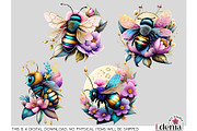 Boho Spring Bees & Honeycomb Clipart, an Animal Illustration by EdeniaArtStudio (Thumbnail 4 of 6)