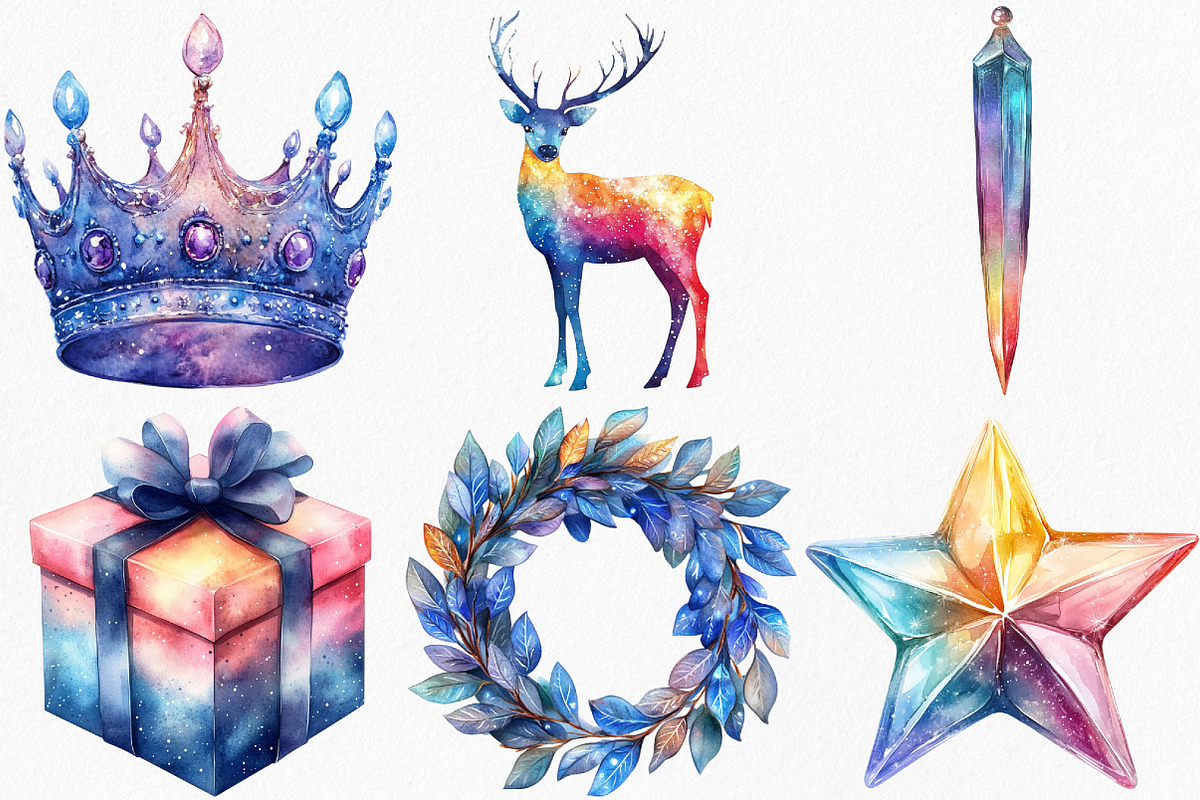 Christmas Polar Lights Clipart, an Illustration by Canvas Craft (Photo 3 of 7)