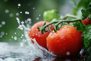 Fresh tomatoes picked directly, a Photo by Pavel_design