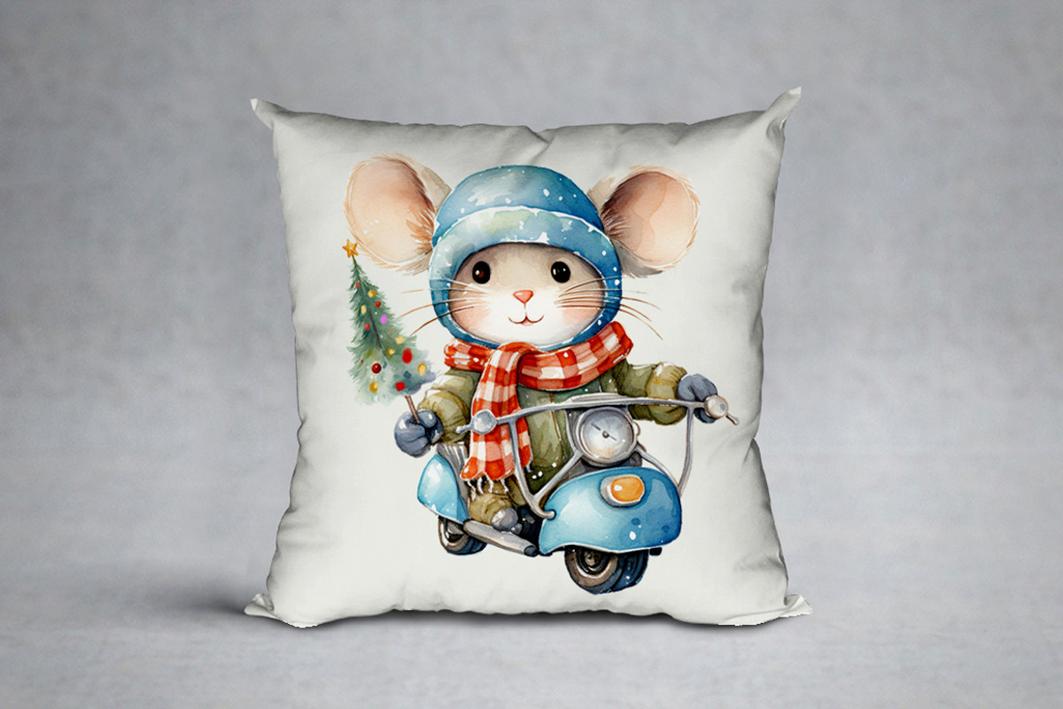 Christmas clipart, Cute little mouse, an Animal Illustration by vivastarkids (Photo 3 of 4)