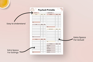 Paycheck Budget Printable Planner