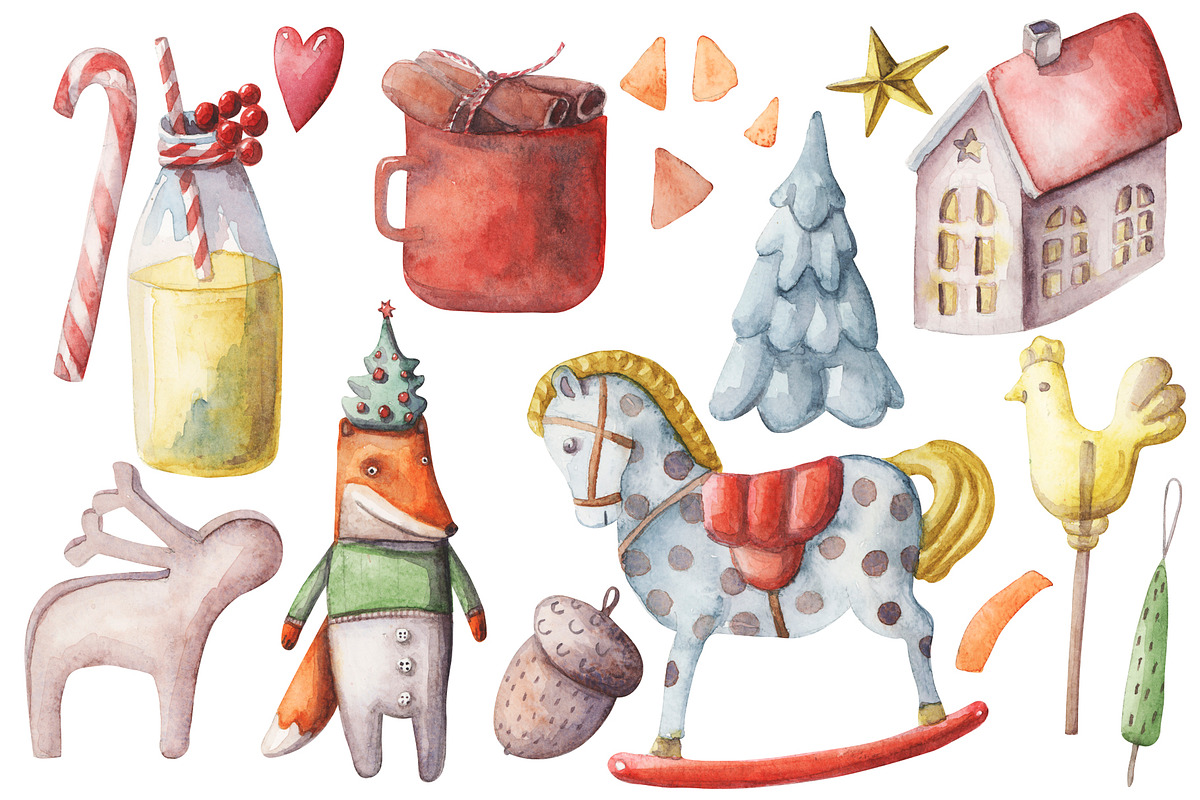 Christmas watercolor collection, an Object Illustration by My watercolor shop (Photo 2 of 5)