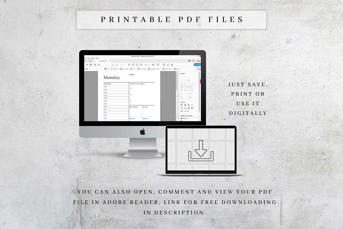 Printable Fitness Planner & Journal, a Stationery Template by BRANDcontent (Photo 5 of 6)