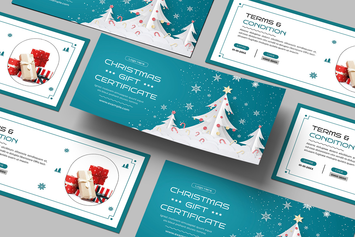 Christmas Gift Certificate Template, a Stationery Template by ContestDesign (Photo 3 of 3)