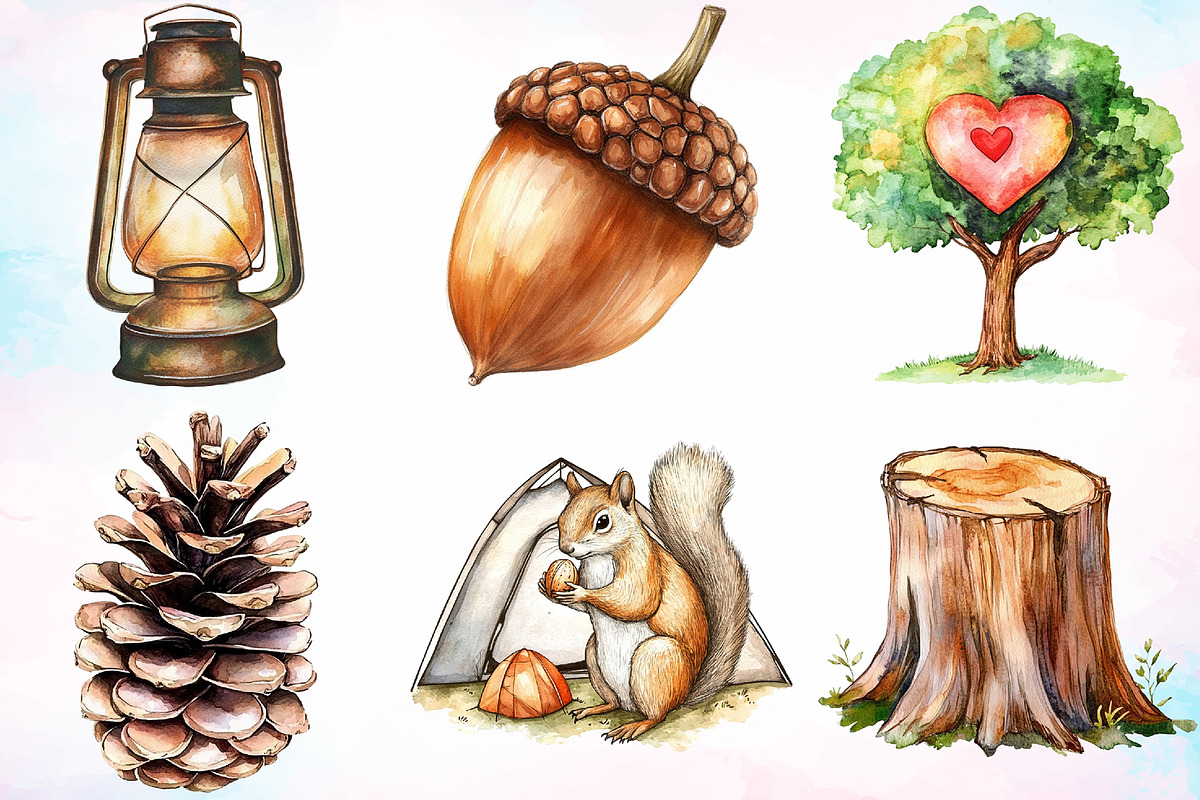 Weekend Forest Camping Clipart PNG, a Seasonal Illustration by Canvas Craft (Photo 2 of 4)