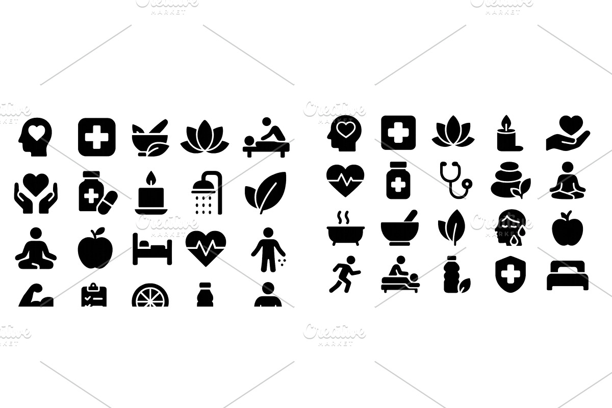 Health and wellness icons, an Object Illustration by ZinetroN