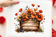 Whimsical Spring Flowers Busket Clip, an Illustration by designcity5 (Thumbnail 3 of 5)