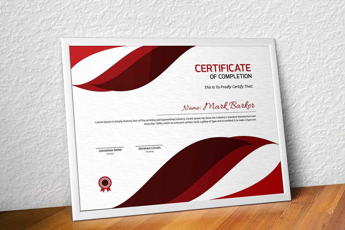 Certificate Word | PSD | AI, a Stationery Template by Curve Design (Photo 3 of 4)