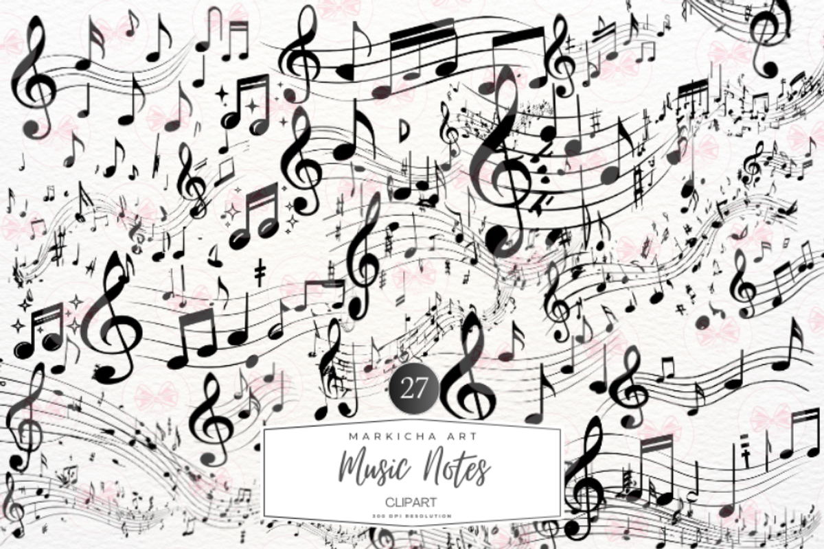 Music Notes Clipart, an Illustration by Markicha Art (Photo 1 of 5)