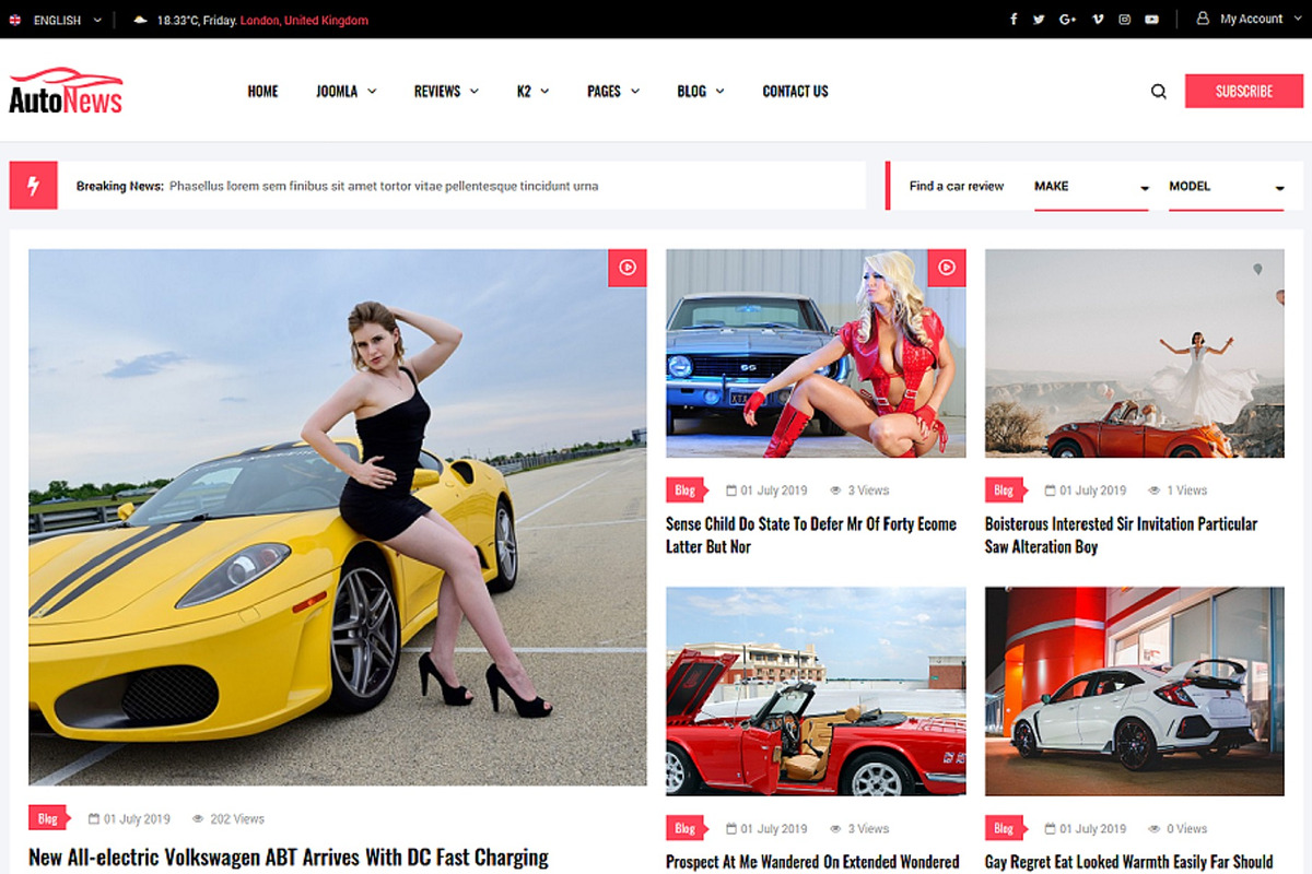 Sj AutoNews - Cars News, Cars Review, a Websites & App Template by SmartAddons