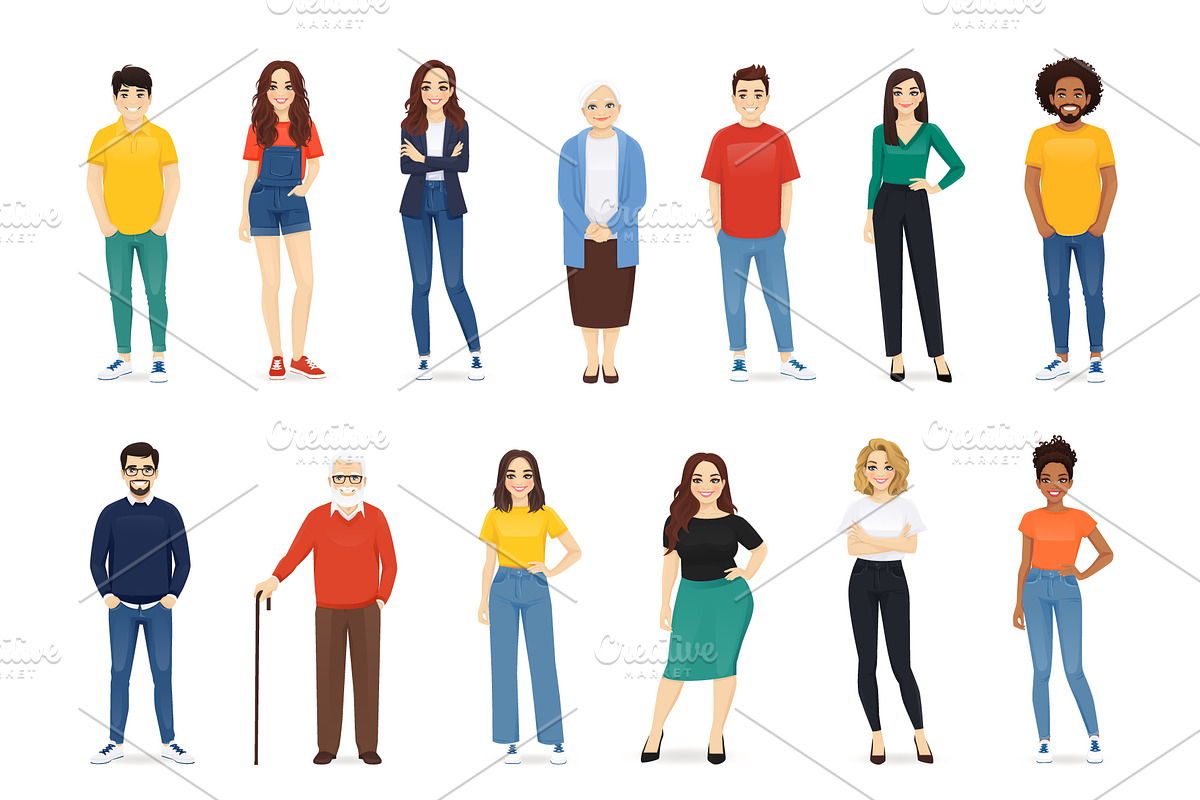 Vector characters set, a Person Illustration by Volha Hlinskaya (Photo 3 of 6)