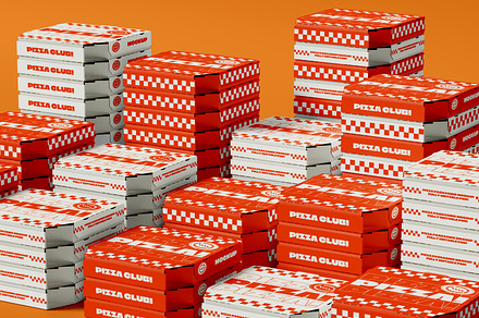 Delivery Pizza Boxes Mockup