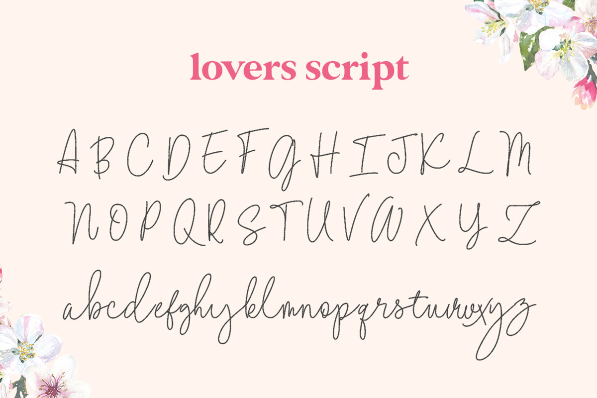 Lovers Script Font Family preview 8