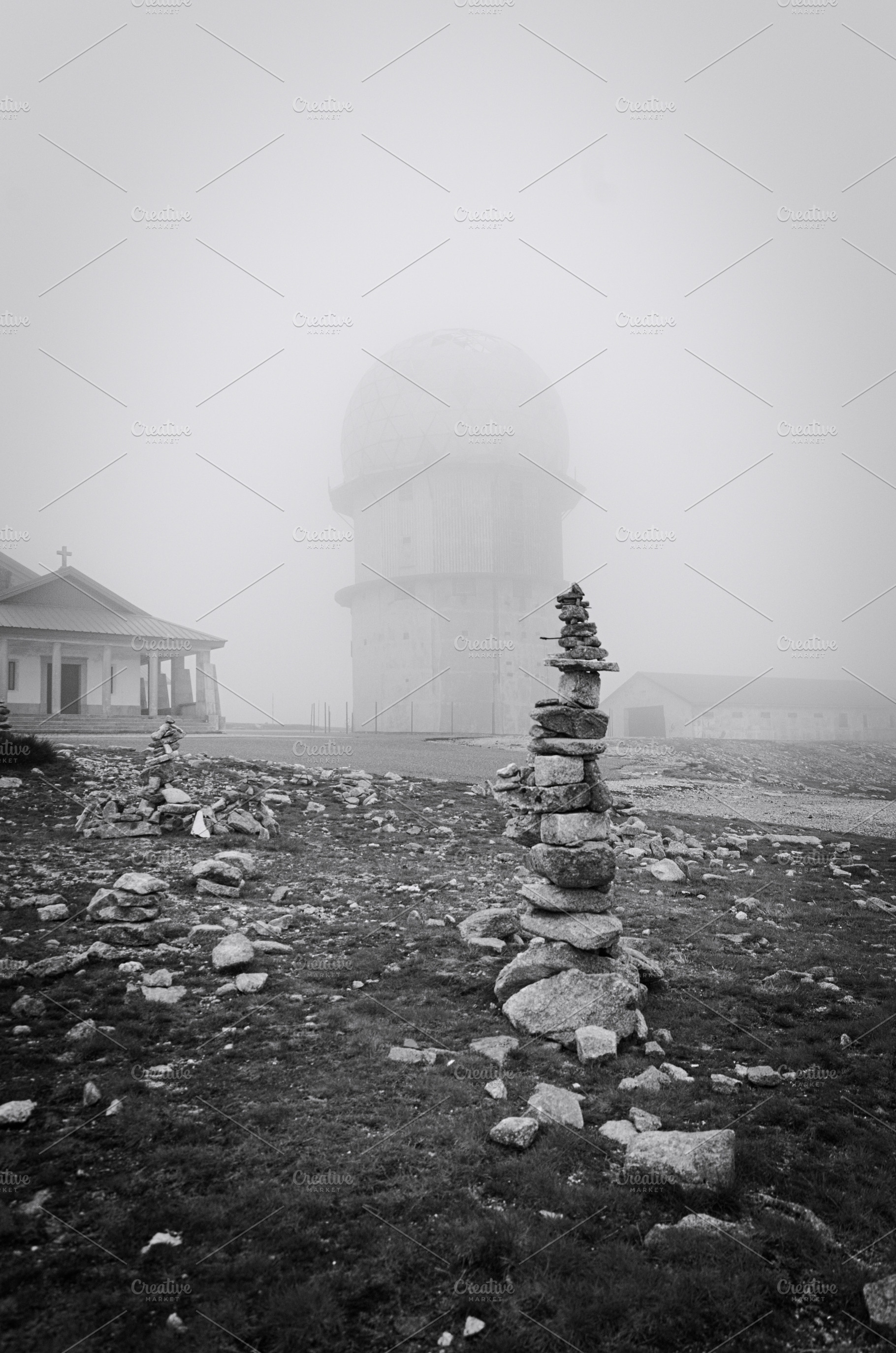 Stone Cairns at Pico Torre, an Architecture Photo by lsalas-morera
