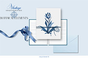 Vintage Bouquets In Delft Blue, a Decorative Illustration by Collection by VY (Thumbnail 10 of 12)