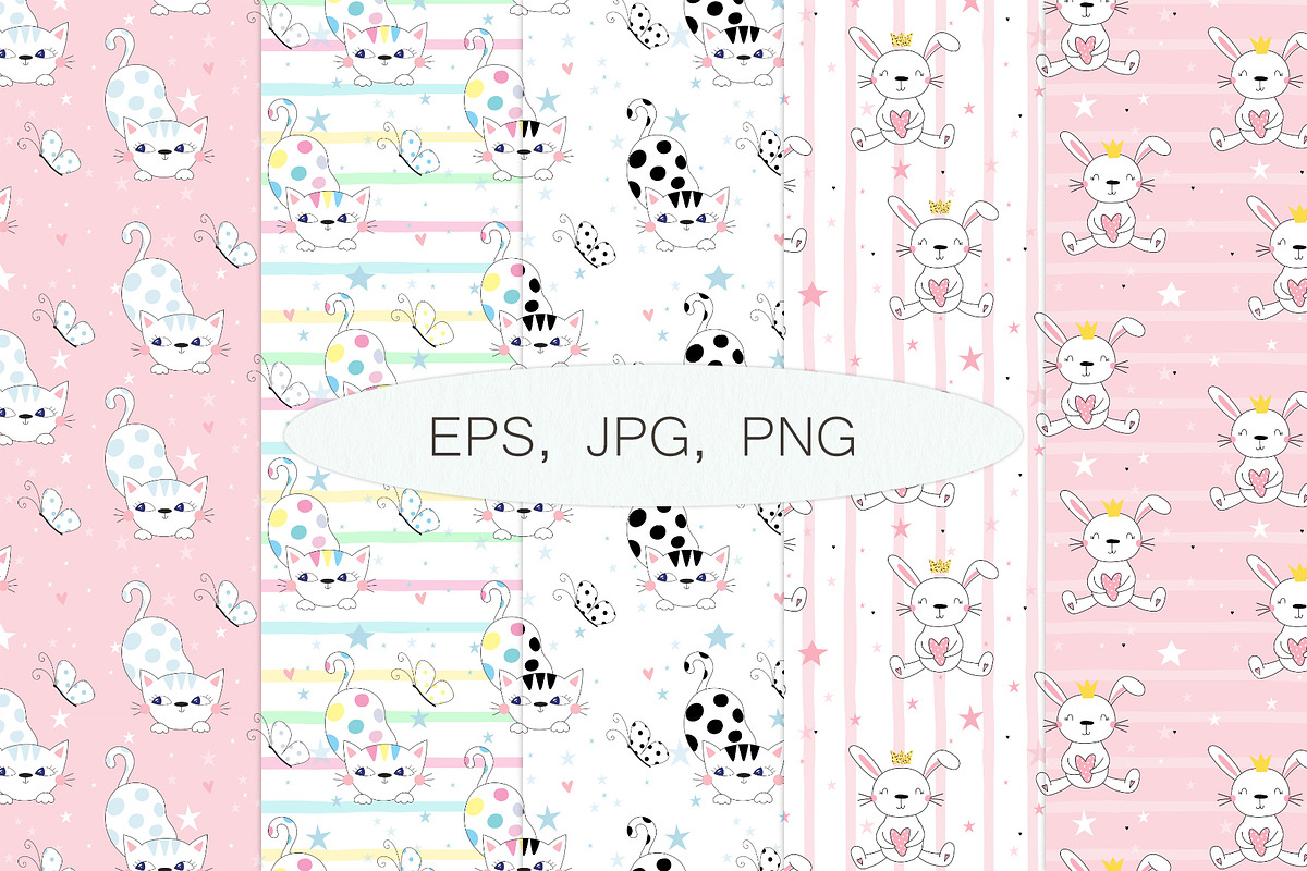 Cute animals collection, a Background Graphic by Irene_Boiko_ART (Photo 7 of 10)