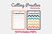 Cutting practice for kids worksheets, an Education Illustration by TukTuk Design (Thumbnail 3 of 7)