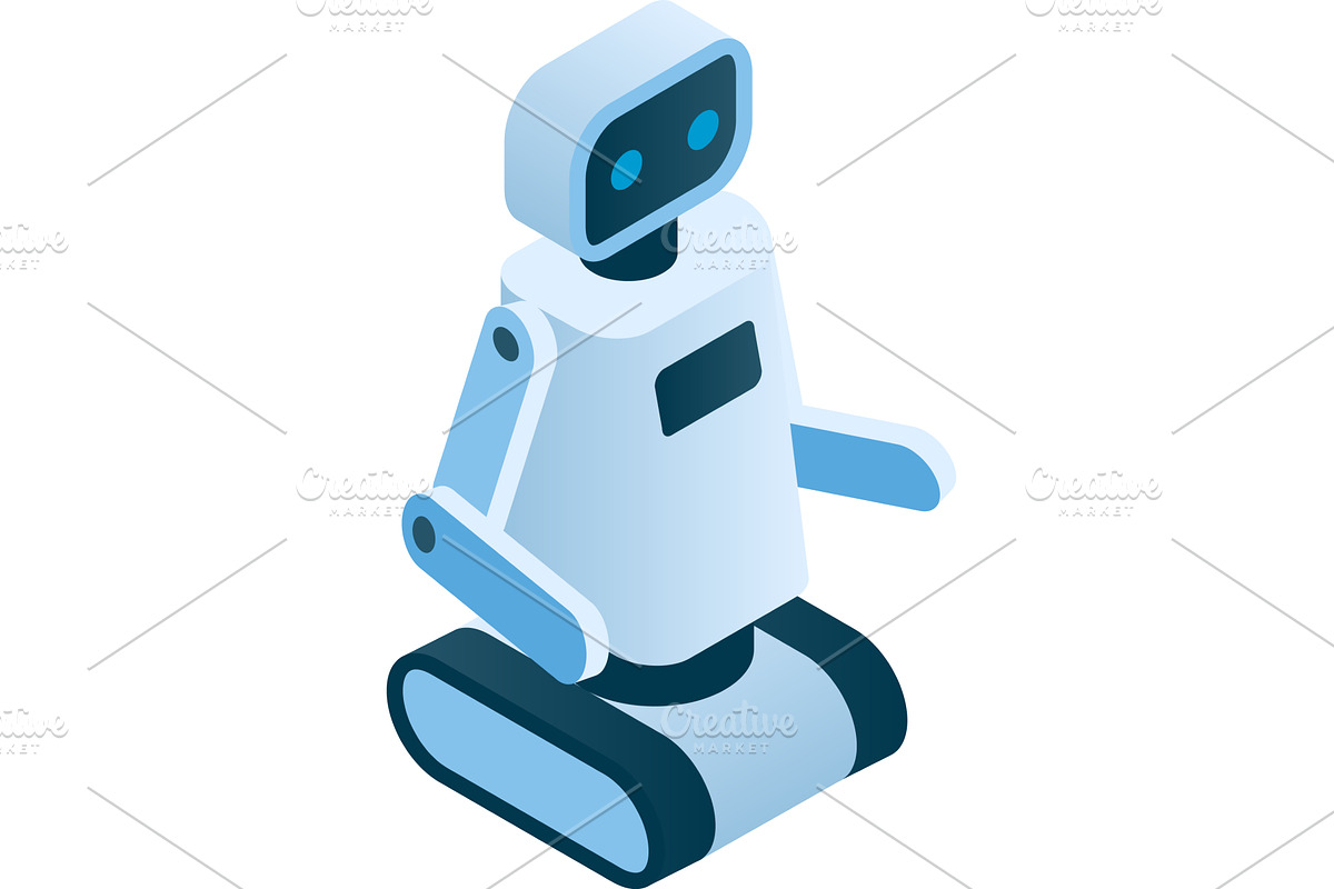 Robot icon vector bot ai assistant, a Technology Illustration by SiberianArt