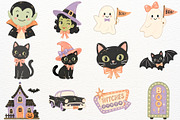 Retro Halloween Clipart Spooky PNG, a Seasonal Illustration by SugarCloudStudioArt (Thumbnail 3 of 6)