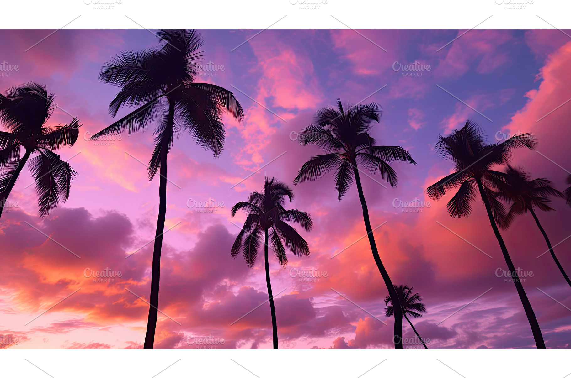 sunphoto palm trees pink ai, a Background Photo by pikepicture