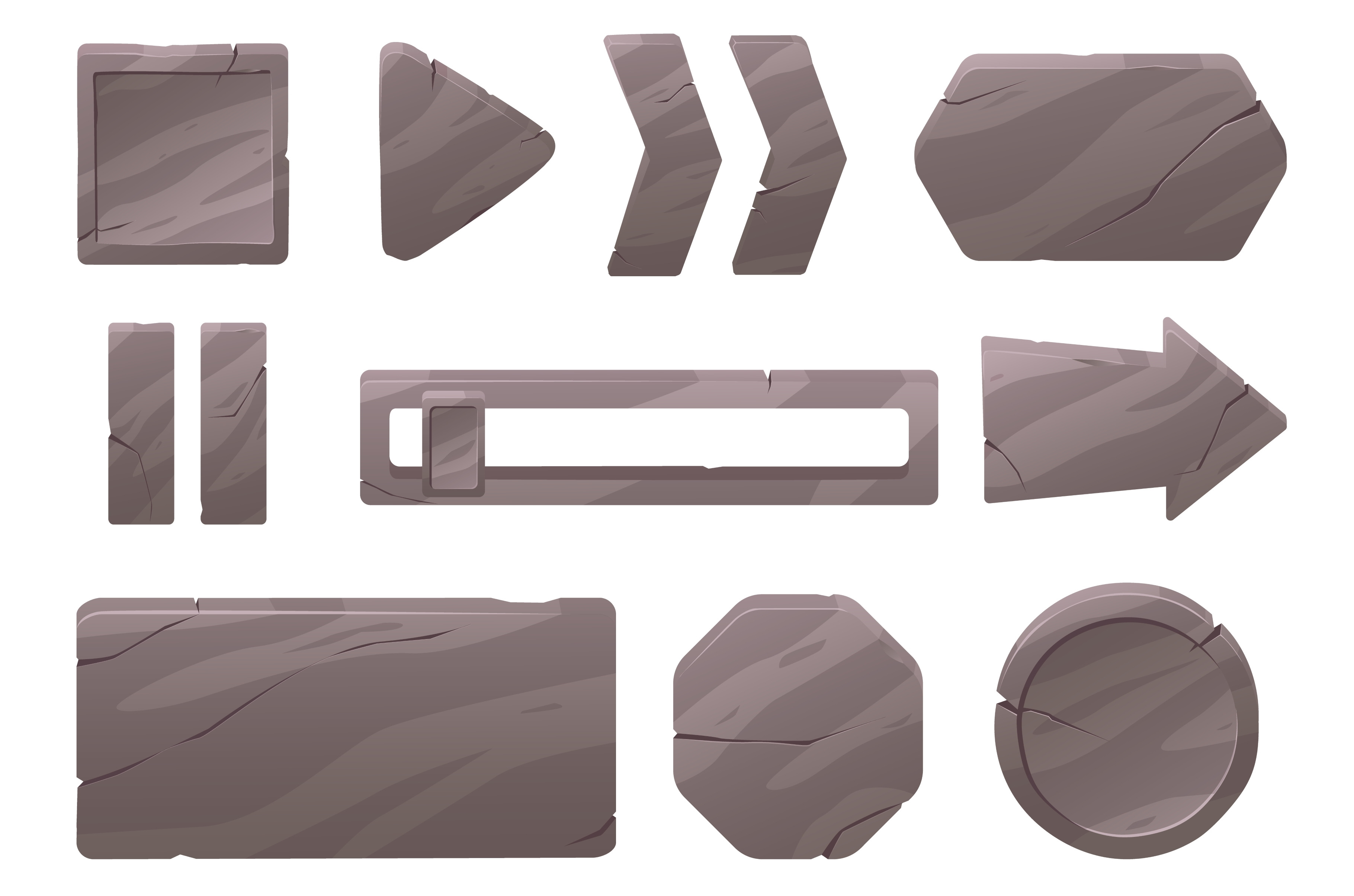 Stone menu buttons. GUI design, an Object Illustration by Vectorbuum ...