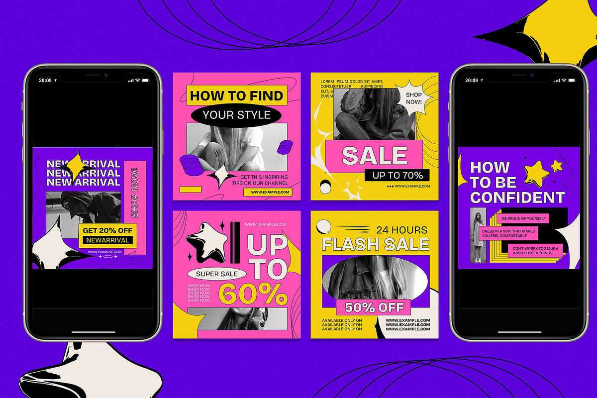 Purple Brutalism Fashion Instagram, a Social Media Template by Aiyari Graphic (Photo 2 of 3)