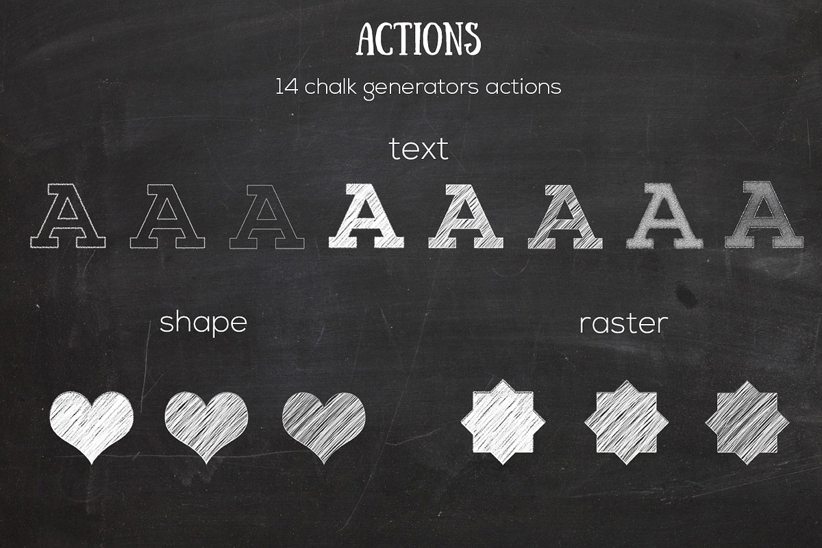 Chalk board Action with Extras preview 2