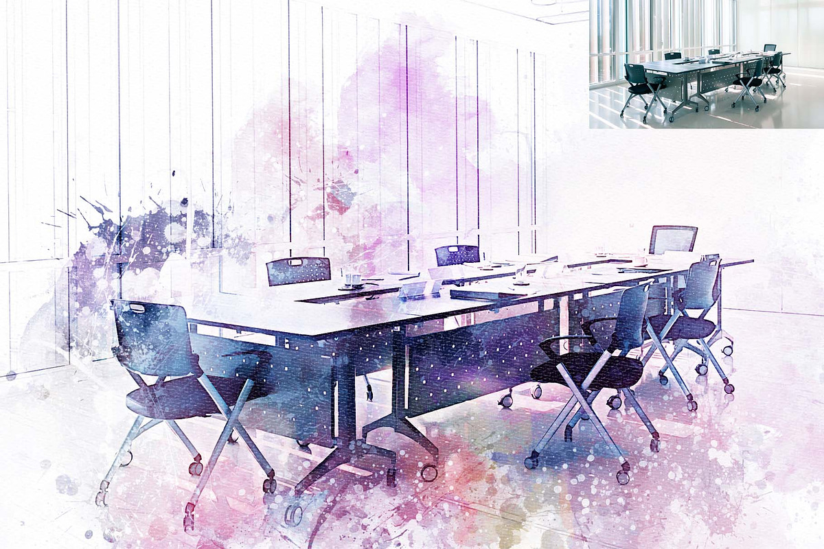 Architecture Watercolor Drawing, an Action Add-On by MRI STUDIO (Photo 3 of 11)