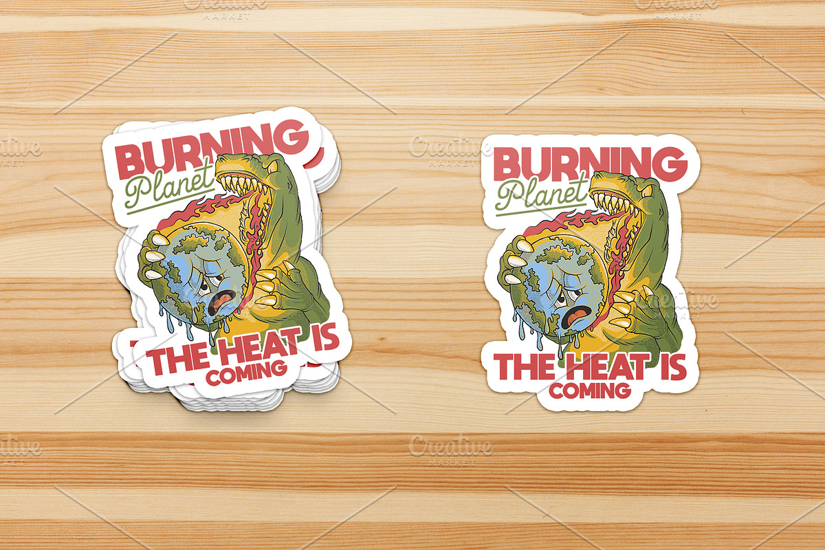 Retro Dinosaur Devouring Earth, a Branding & Logo Template by Judsart (Photo 3 of 3)