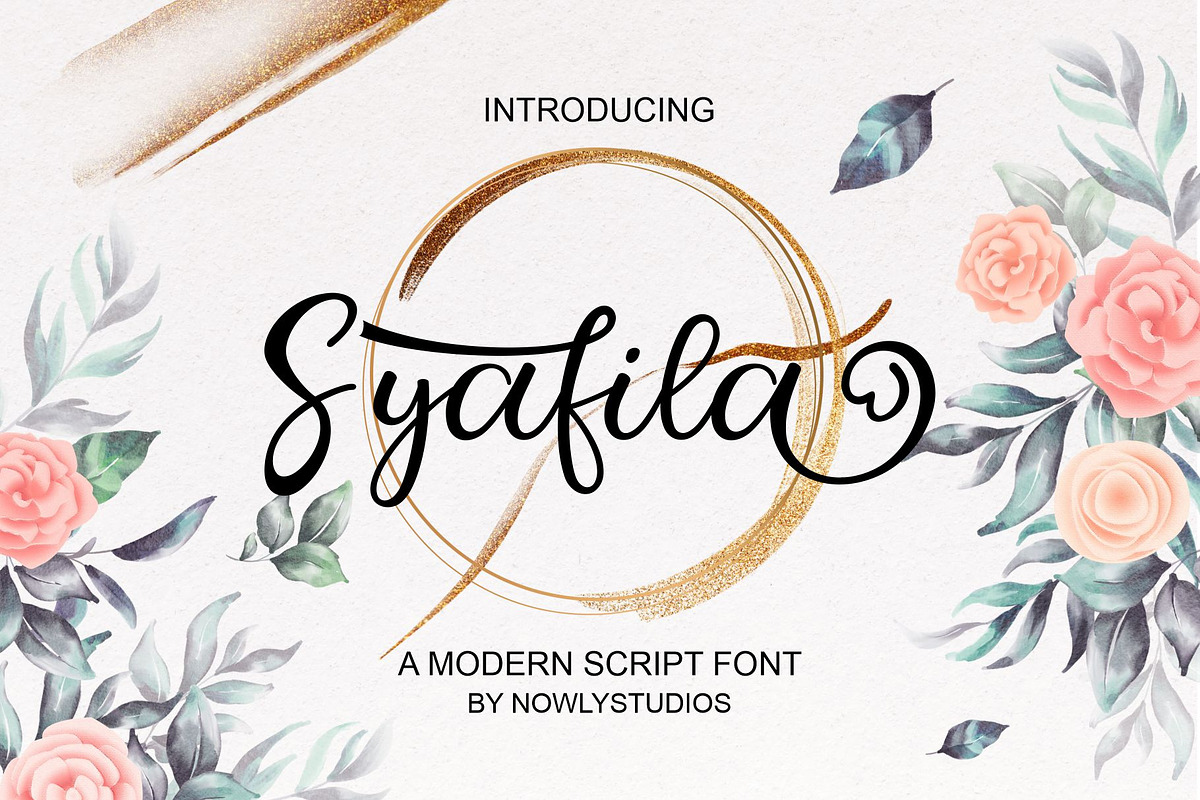 Syafila Script, a Script Font by Nowlystudios (Photo 1 of 8)