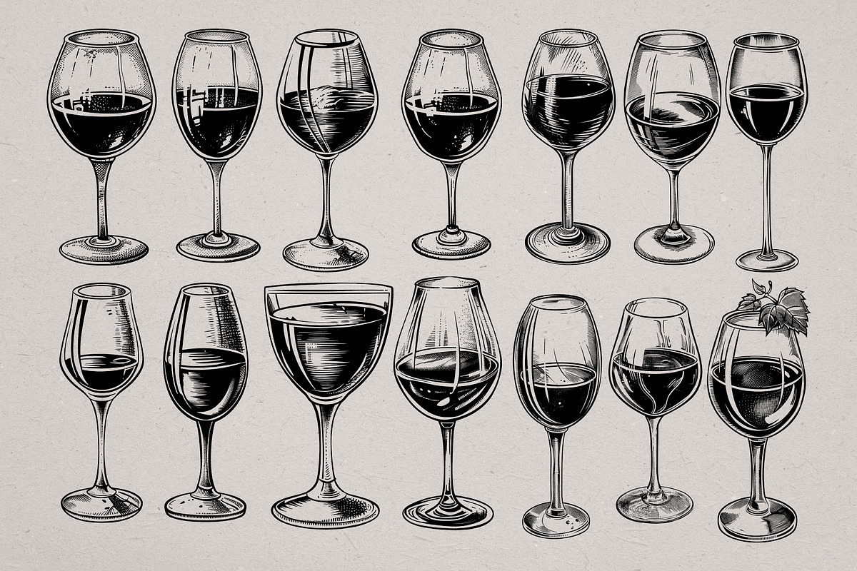 Hand Drawn Wine Vector Set, a Food Illustration by Alternate Studio (Photo 8 of 10)