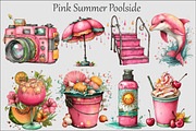 Whimsical Pink Summer Poolside Clipa, an Illustration by Design Market (Thumbnail 2 of 5)