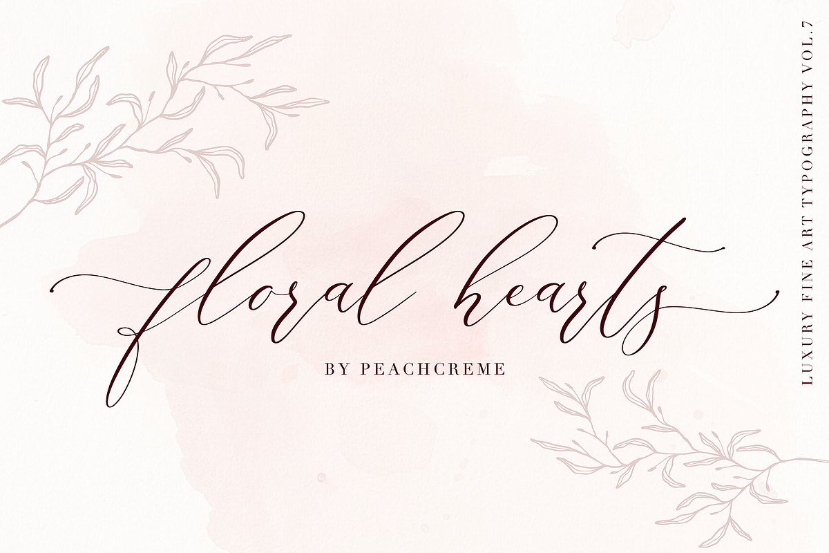 Floral Hearts-Luxury Script Font