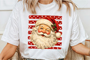 Vintage Christmas Santa Red Stripes, a Seasonal Illustration by Canvas Craft (Thumbnail 3 of 6)
