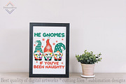 He Gnomes If You've Been Naughty png, a Decorative Illustration by DiamondShop (Thumbnail 2 of 7)