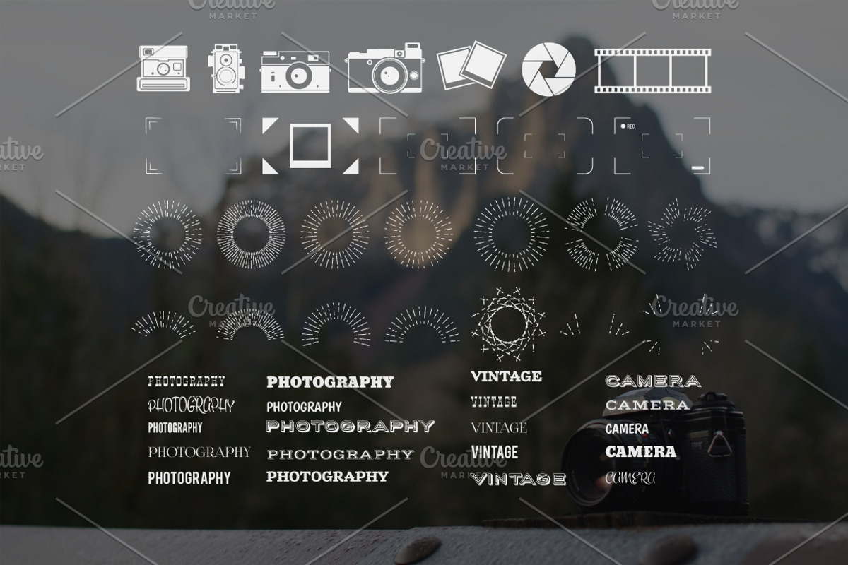 Retro Photography Logo Templates Set, an Object Graphic by JeksonGraphics (Photo 6 of 8)