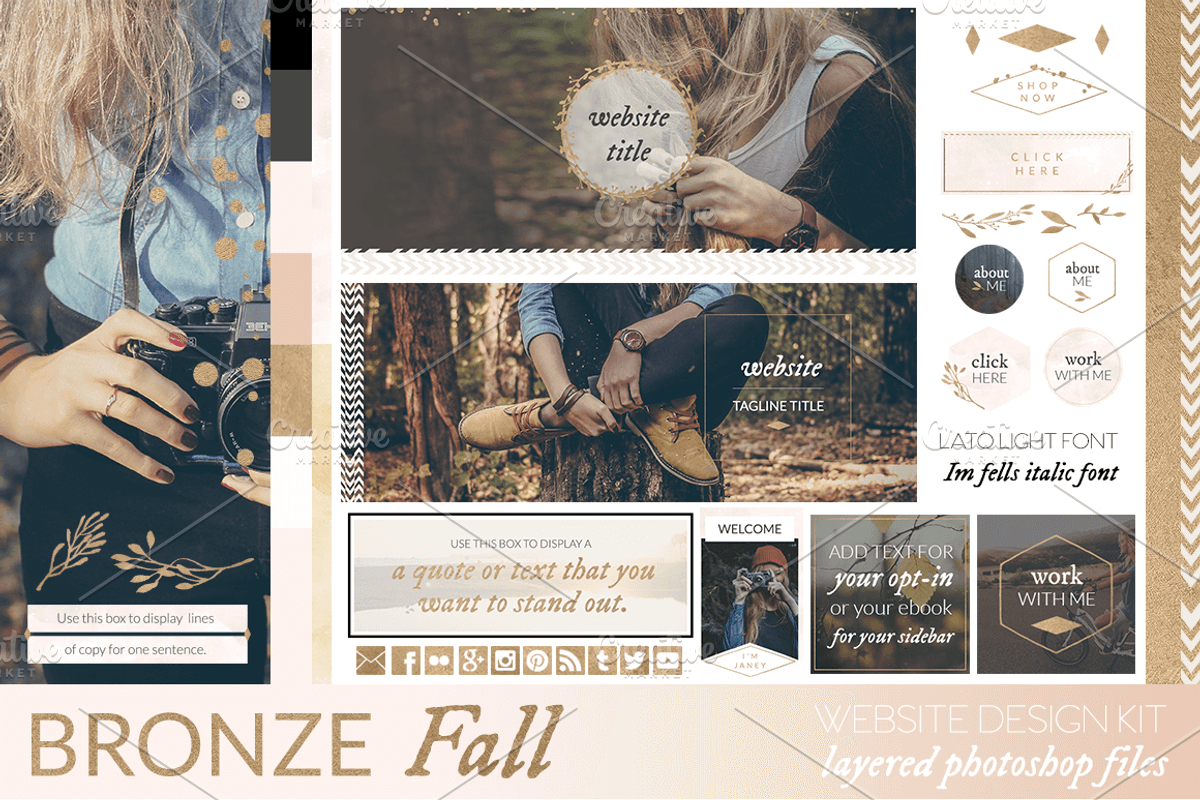 Bronze Fall Website/Blog Kit, an UI Kit Template by Coral Antler (Photo 1 of 5)