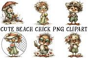 Cute Beach Chick PNG Clipart, a Seasonal Illustration by OK Design (Thumbnail 2 of 6)