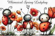 Whimsical Spring Ladybug Clipart, an Illustration by Craft Nest (Thumbnail 1 of 8)