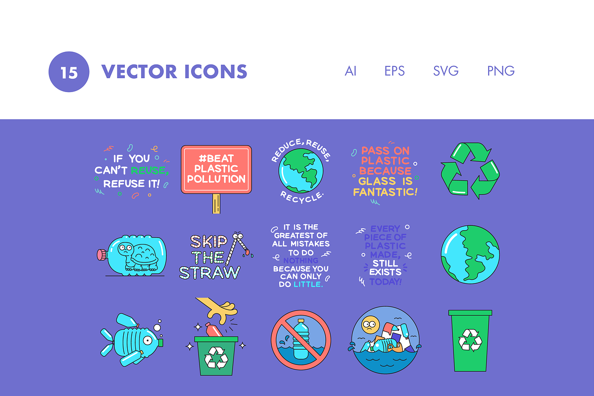 15 Earth Awareness Icons, an Illustration by Hello Mister Frank (Photo 3 of 4)