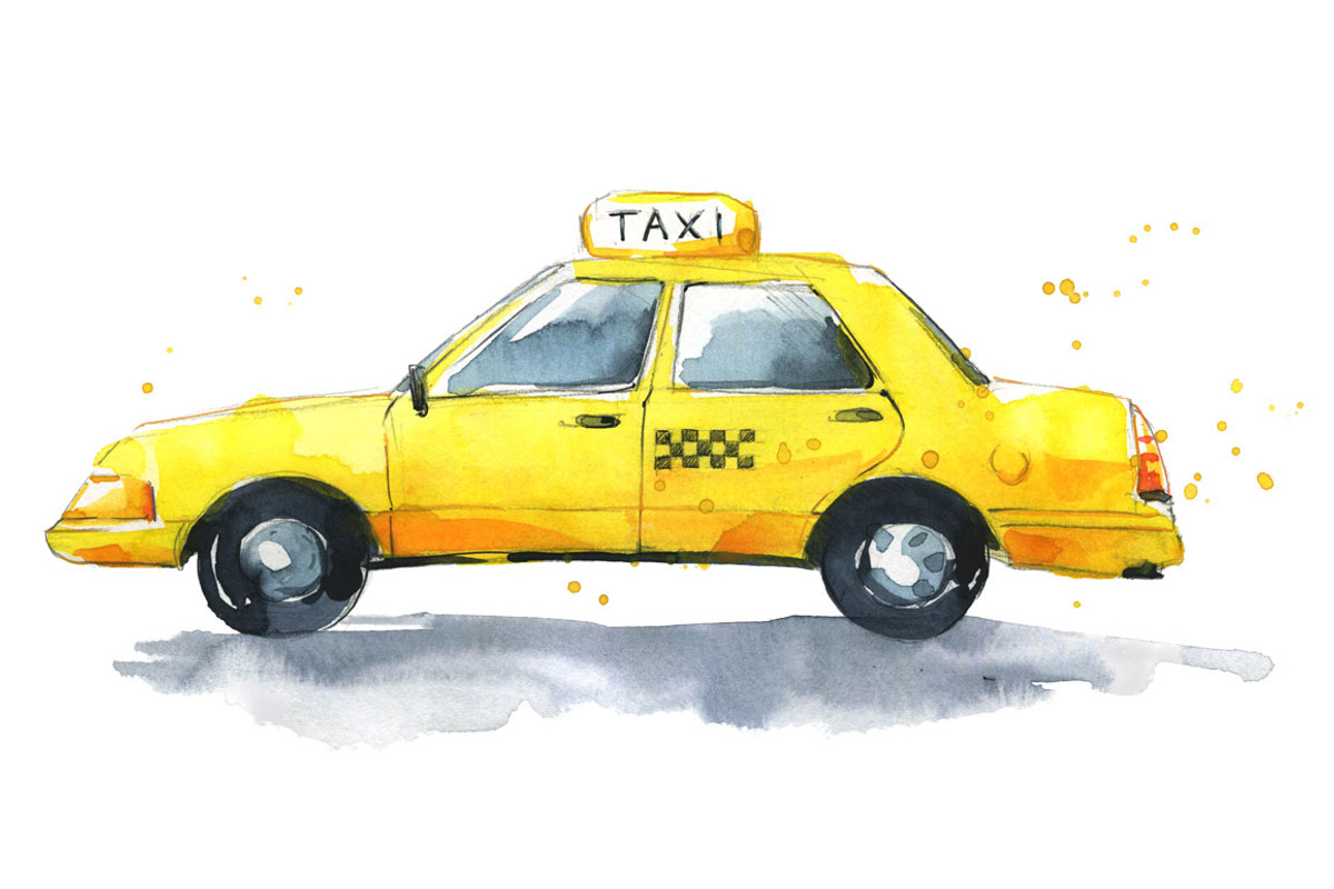 New York yellow cab watercolor, an Illustration by Kamenuka (Photo 2 of 4)