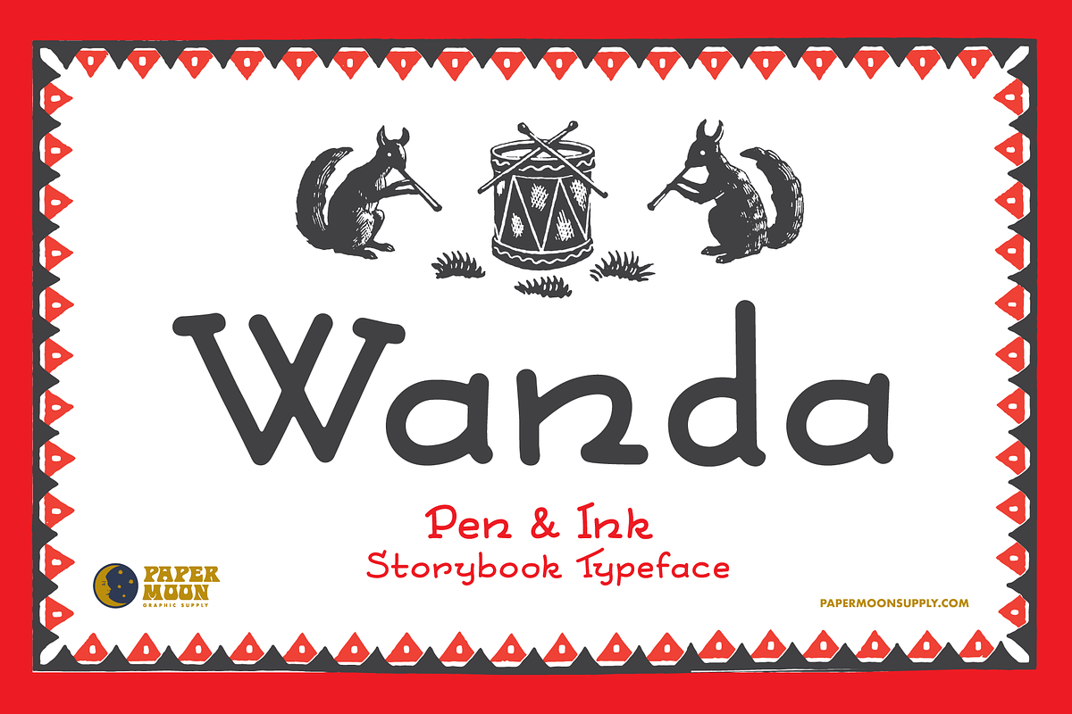 Wanda Vintage Pen & Ink Style Font, a Handwritten Font by Paper Moon Graphic Supply (Photo 1 of 12)