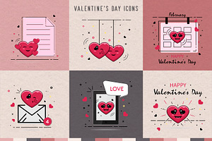 Valentine's Day Icons Set, Love Set.