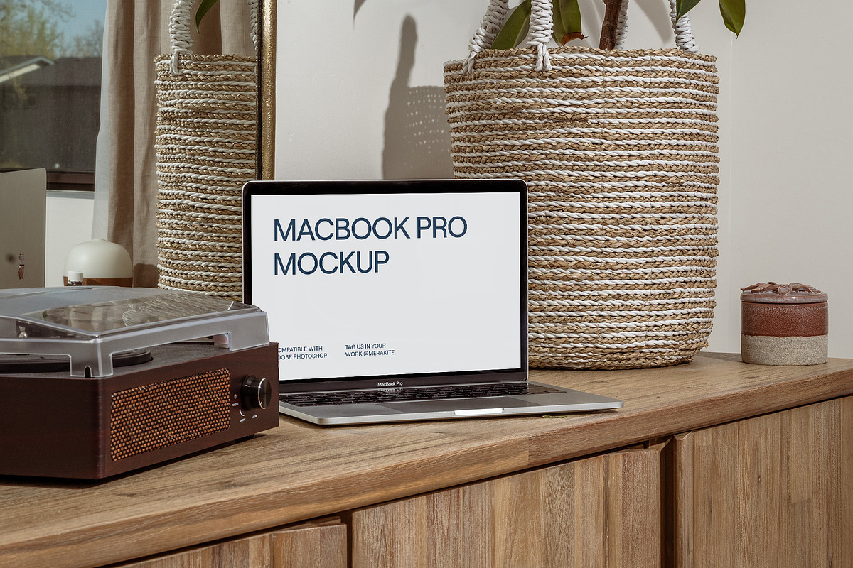 Realistic Staged MacBook Pro Mockup, a Books & Magazine Mockup by Area Mockups (Photo 2 of 4)
