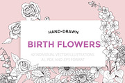 Birth Flower Vector Line Art, an Illustration by MyNatureGraphics (Thumbnail 1 of 3)